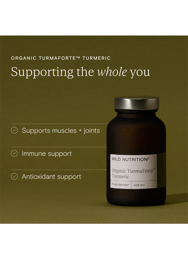 Wild Nutrition Organic Turmaforte Turmeric Supplement - Premium Curcumin Extract for Joint & Digestive Support - Ideal for Daily Wellness & Anti-Inflammatory Diet