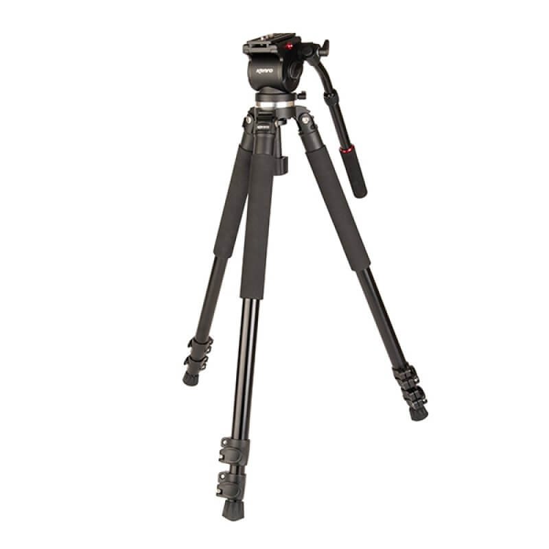 Kenro Standard Video Tripod Kit (KENVT102) - Professional Aluminum Tripod with Fluid Head for DSLR Cameras, Perfect for Vlogging, Live Streaming & Outdoor Photography