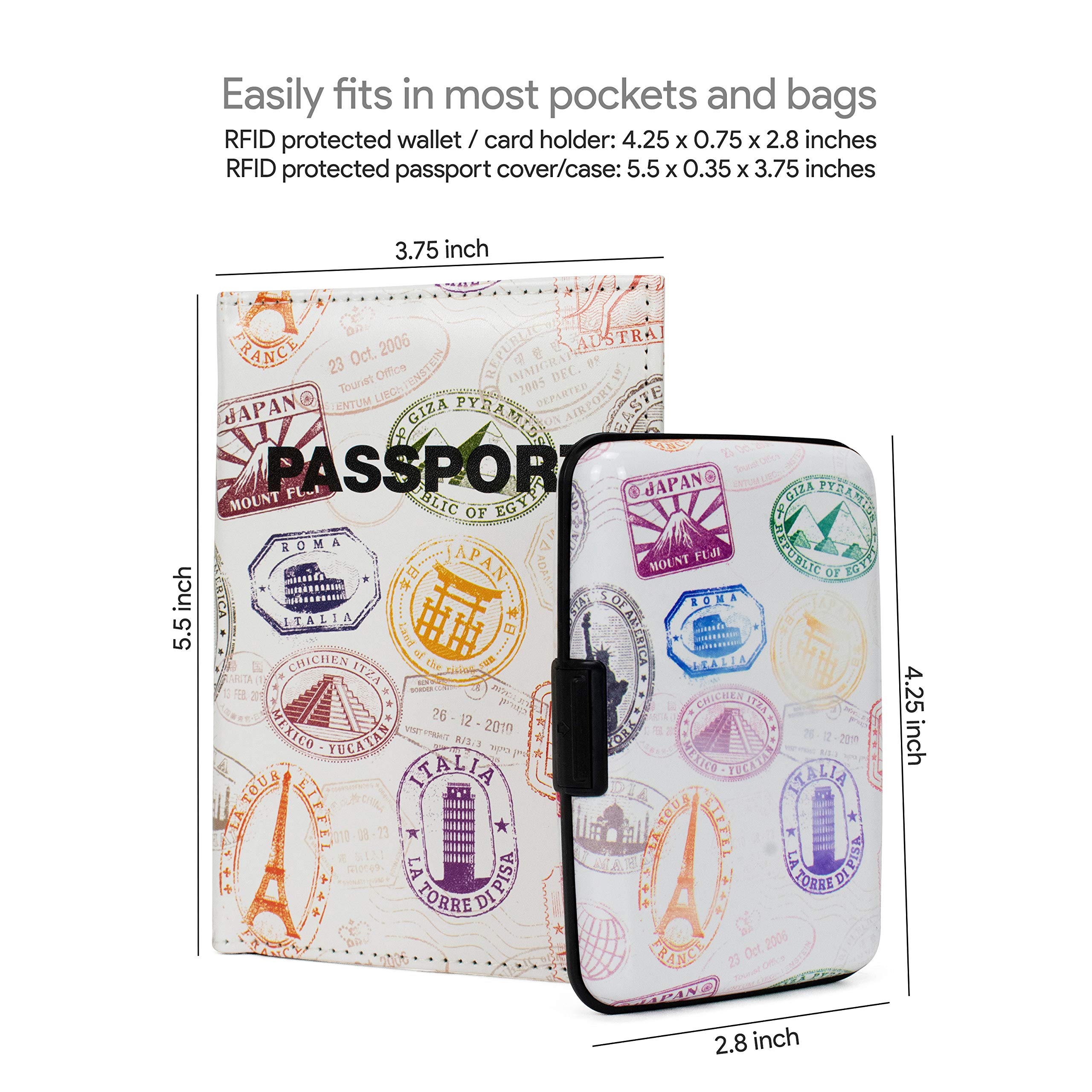 RFID Blocking Wallet and Passport Holder Set - Anti-Theft Travel Essentials for Secure Credit Cards & ID Protection (Ideal for Airports, Business Trips & International Travel)