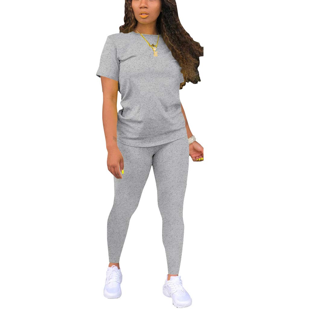 Nimsruc Women's 2-Piece Biker Short Sets - Summer Short Sleeve Jogger Tracksuit Outfit for Yoga, Gym Workouts & Casual Wear