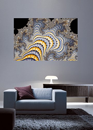 Backlund Fractal Plates Wall Decal 16x24 Inches - Modern Geometric Peel and Stick Wall Art for Living Room, Bedroom, Office Decor