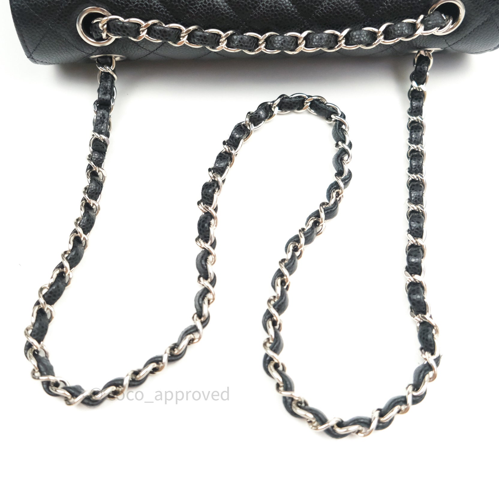 Chanel Classic M/L Medium Double Flap Bag Black Caviar Silver Hardware - Luxury Designer Handbag for Women, Perfect for Work, Evening Events & Special Occasions