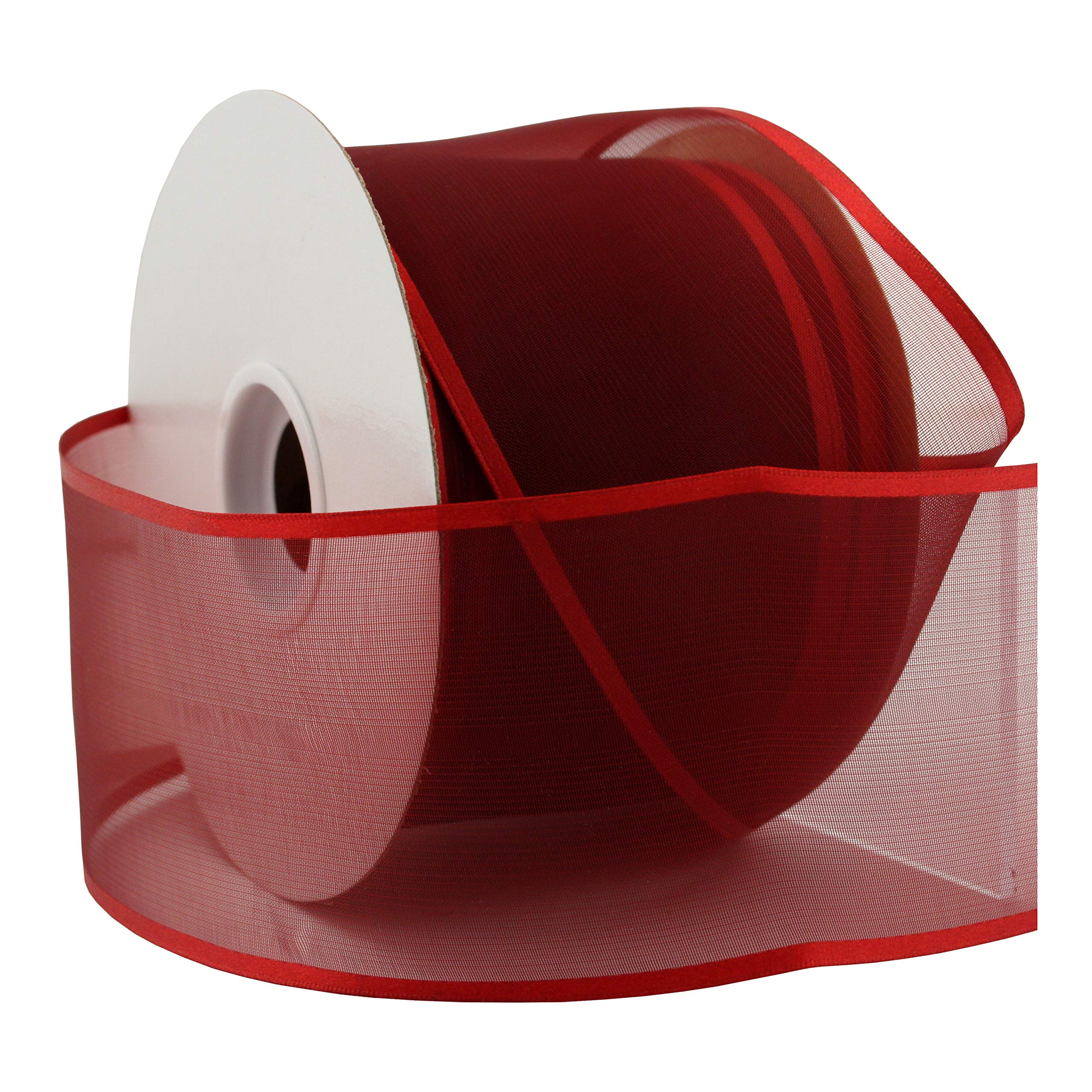 Berwick Offray Arabesque Wired Red Ribbon - Premium Decorative Ribbon for Gift Wrapping, Floral Arrangements, and DIY Crafts