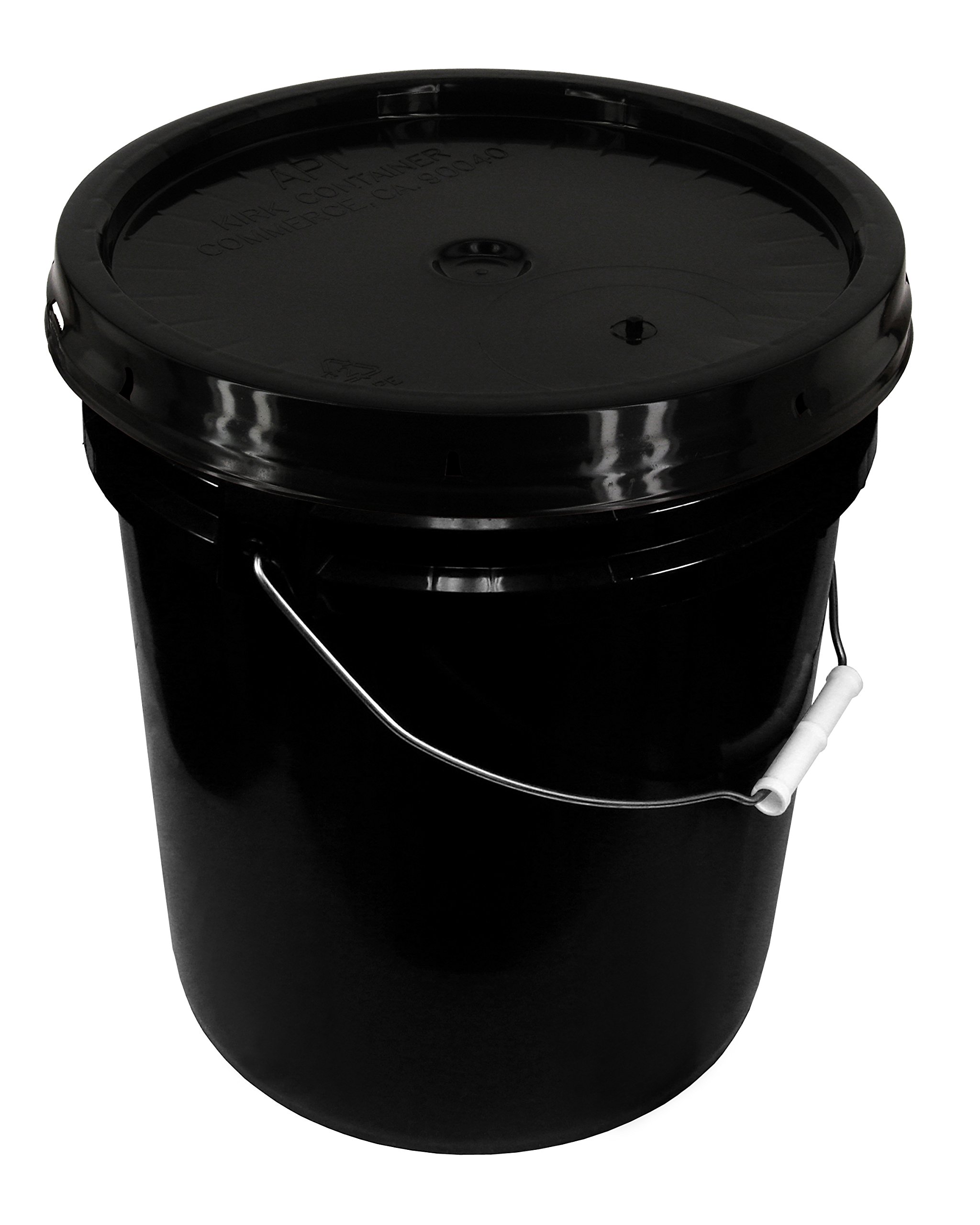 5-Gallon Black Buckets with Snap-On Lids - 10-Pack Heavy Duty 90 mil Bucket Kit for Storage, Food Prep, Painting & DIY Projects
