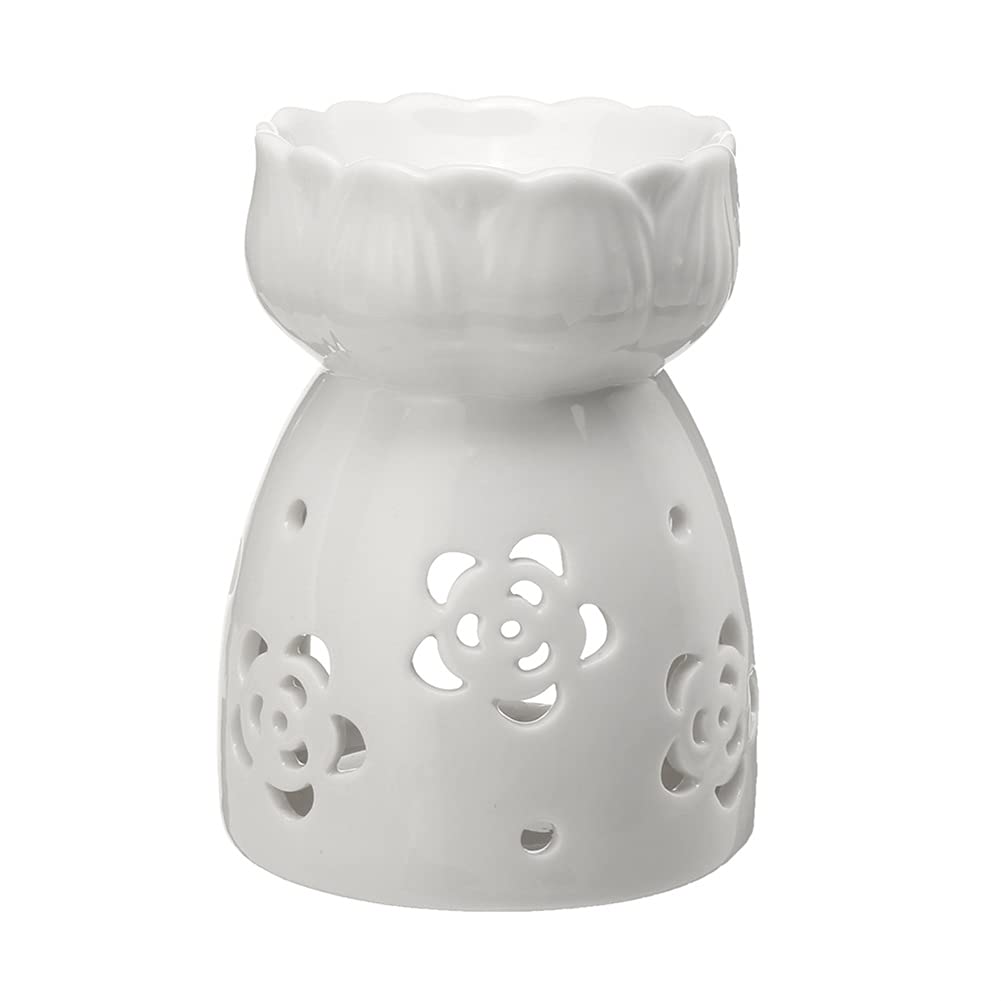Ceramic Candle Holder & Essential Oil Burner - Aromatherapy Diffuser for Home, Living Room, Bedroom | Porcelain Incense Burner Lamp for Relaxation & Meditation