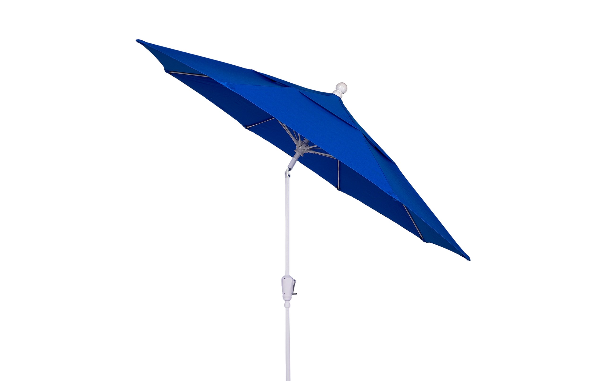 FiberBuilt 9ft Patio Umbrella with Push-Button Tilt - Pacific Blue Canopy & White Pole - Perfect for Outdoor Dining, Poolside Lounging, and Garden Relaxation