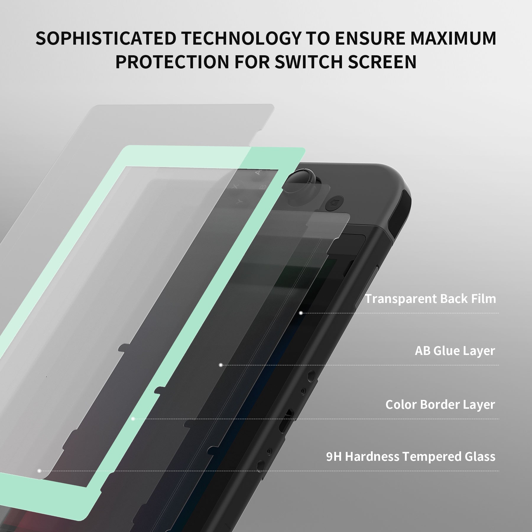 eXtremeRate 2 Pack Antique Misty Green Transparent HD Clear Screen Protector for Nintendo Switch - Tempered Glass, Anti-Scratch, Anti-Fingerprint, Shatterproof, Bubble-Free - Perfect for Gaming & Travel Protection (Model NSPJ0712)