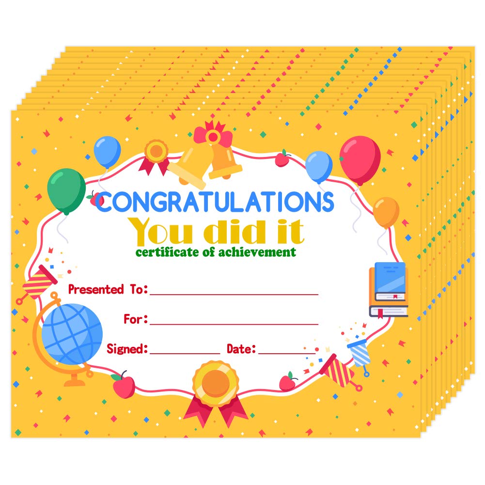 30PCS Kids Award Certificates 8x10 Inch - Classroom & School Supplies for Teachers