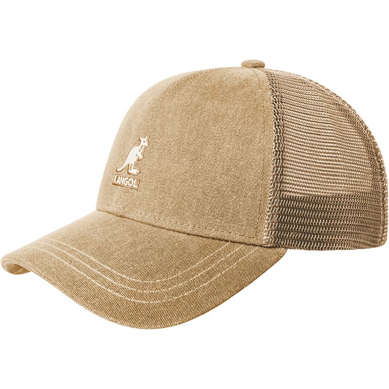 Kangol Distressed Cotton Mesh Baseball Cap - Vintage Style Adjustable Unisex Hat for Men & Women - Perfect for Outdoor Activities, Sports, and Casual Wear (Oat)
