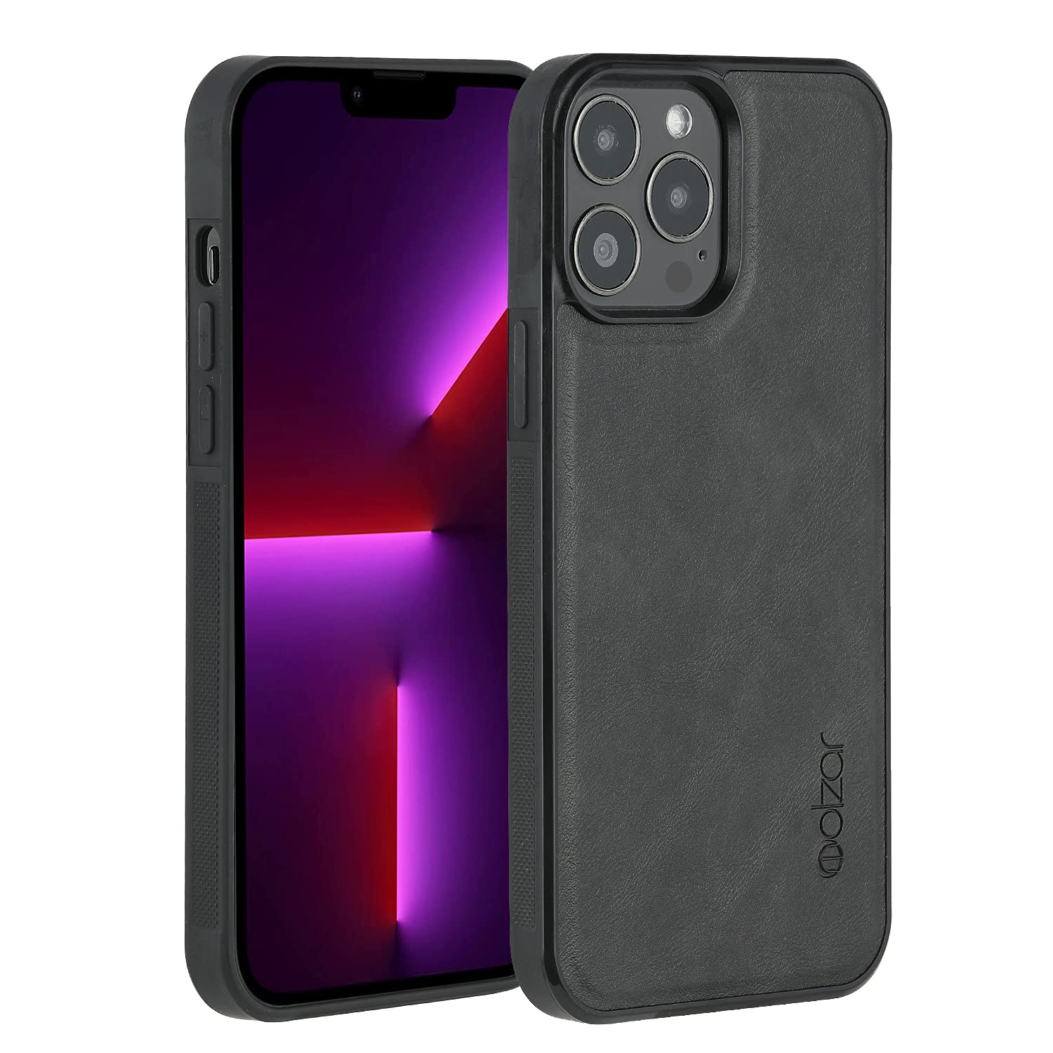 molzar GripBig iPhone 13 Pro Max Case with Built-in Metal Plate - Magnetic Mount Compatible & Qi-Certified Wireless Charging - Shockproof Protective Cover for iPhone 13 Pro Max (Black) - Perfect for Car Mounting & Everyday Use