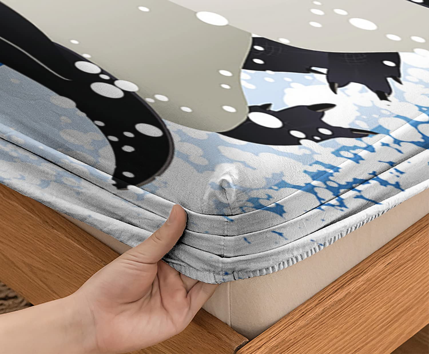 Winter Themed Twin/Twin XL Fitted Bed Sheets - Snowy Frozen Season Print, Ultra Soft & Breathable 2-Piece Bedding Set (Sky Blue) | Perfect for Cozy Winter Nights, Holiday Decor & Seasonal Bedroom Makeover