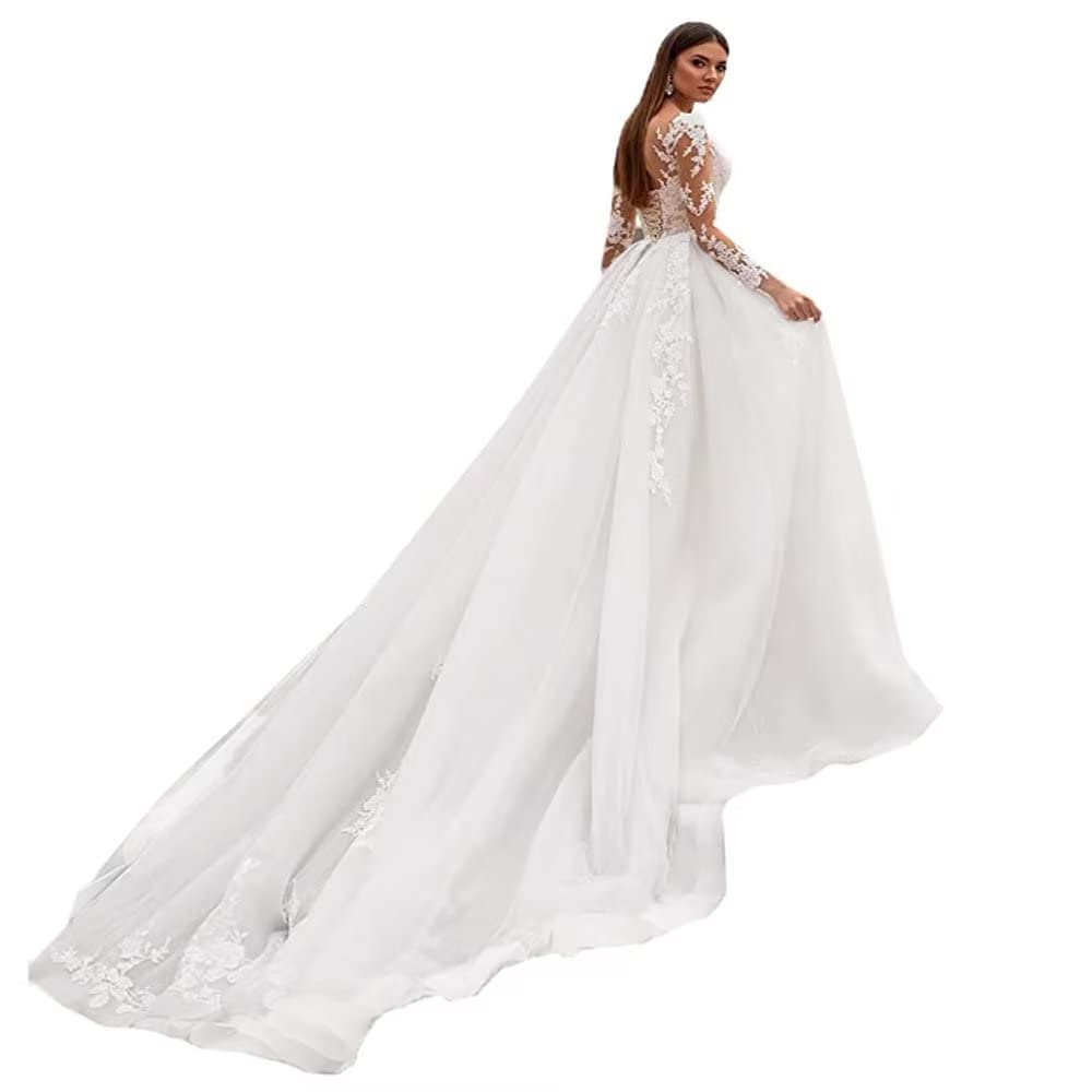 Elegant Mermaid Wedding Dress - Satin Sweep Train V-Neck Backless Bridal Gown for Beach, Destination & Outdoor Weddings | Perfect for Boho, Romantic & Summer Ceremonies
