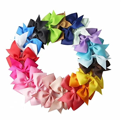Non-Slip Baby Girls Hair Bows - 3 Pack Ribbon Hair Clips for Toddlers & Kids - Party & Daily Use
