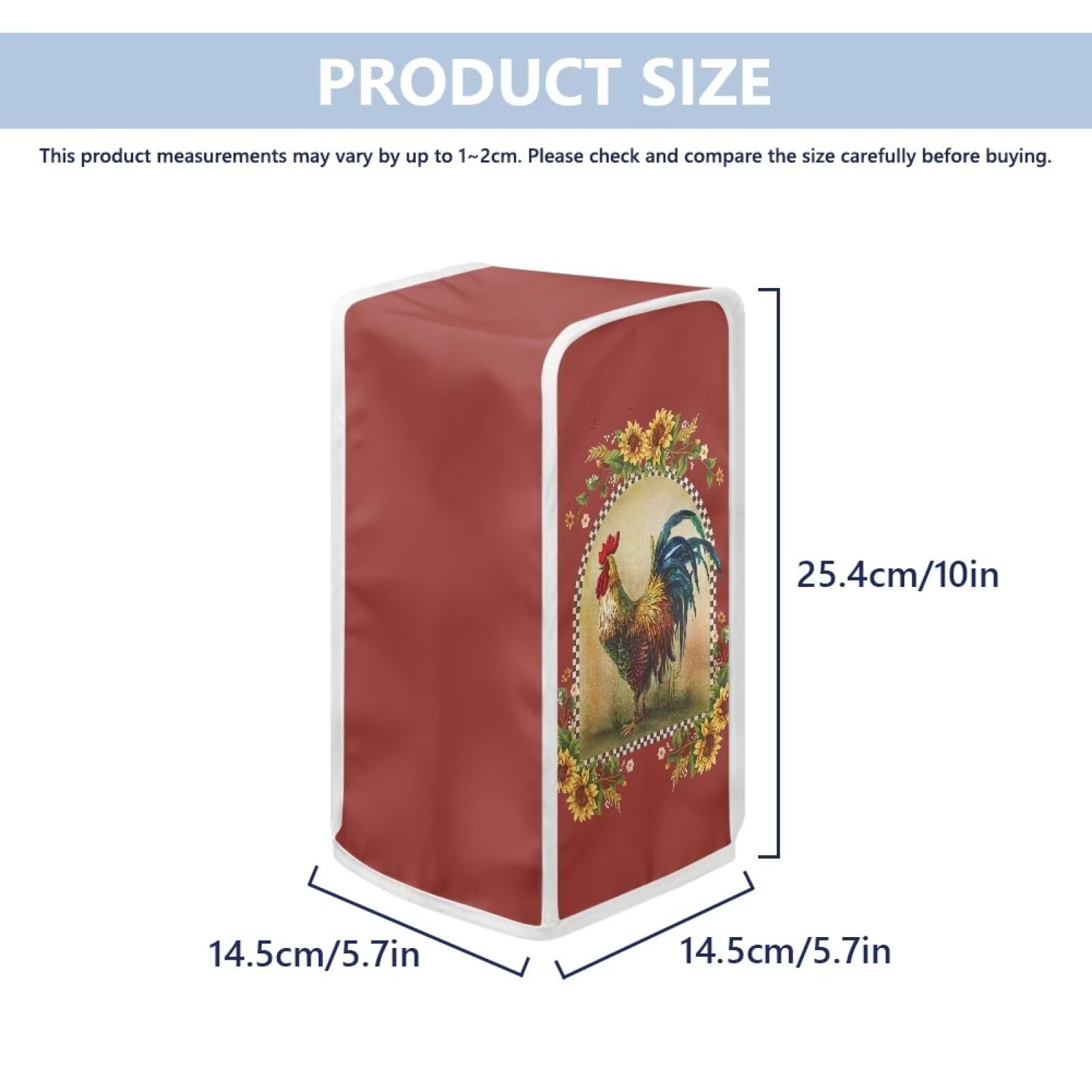 Electric Can Opener Cover - Stain Resistant & Machine Washable - Universal Fit for Most Automatic Can Openers - Rooster Sunflower Design - Perfect for Kitchen, Camping & Emergency Prep