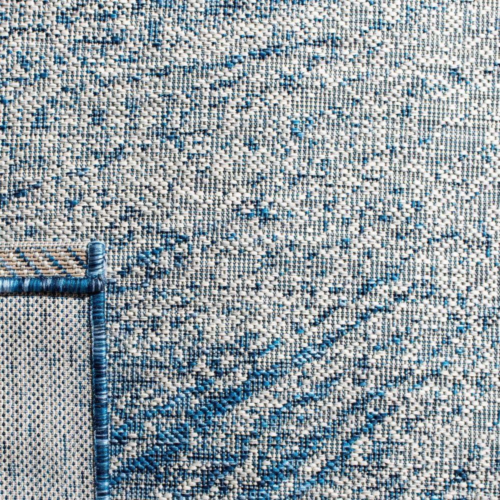 SAFAVIEH Courtyard Collection 9' x 12' Navy/Grey Indoor Outdoor Waterproof Rug - Easy to Clean, Durable for Patio, Backyard, Mudroom, Deck & Poolside Use