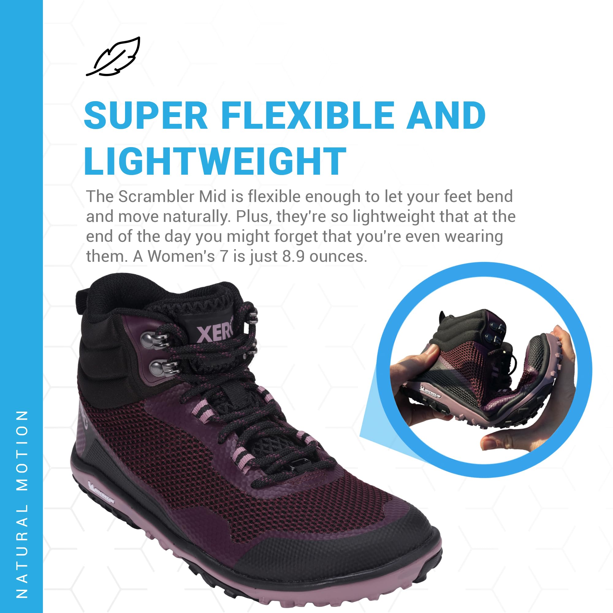 Xero Shoes Scrambler Mid Women's Barefoot Hiking Boots - Zero Drop Trail Shoes with Wide Toe Box | Minimalist Design for Outdoor Adventures, Trail Running & Backpacking
