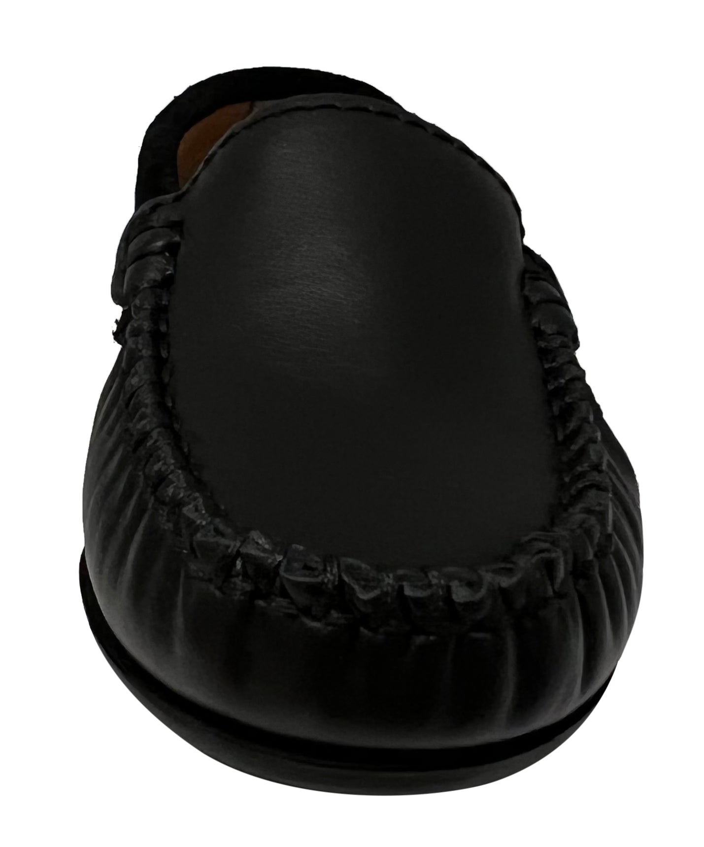 Atlanta Moccasin Boys & Girls Plain Vamp Leather Suede Loafers - Black | Comfortable Kids Casual Shoes for School & Everyday Wear