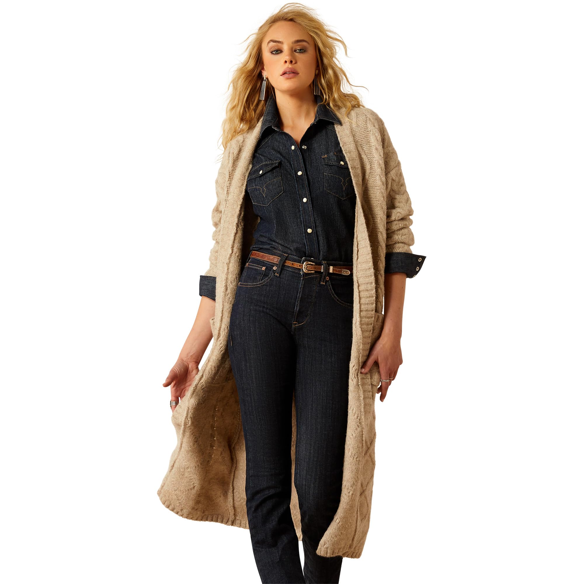 Ariat Women's Yellowstone Cozy Fair Cardigan Sweater - Soft Fleece-Lined Winter Pullover for Casual Wear, Outdoor Activities & Country Style Fashion