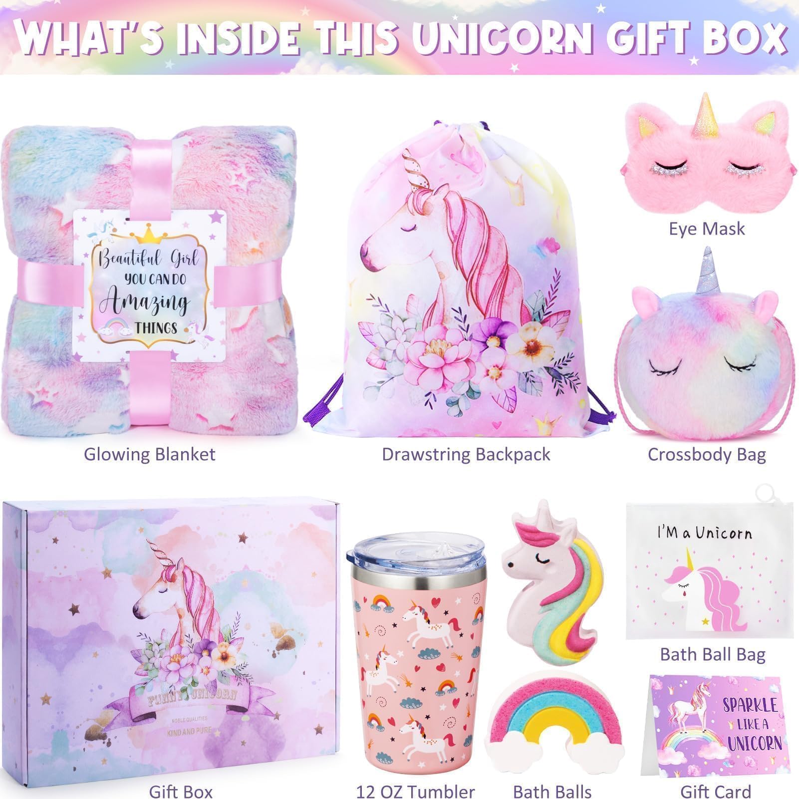 Tiblue Unicorn Plush Toy for Girls Ages 3-10 - Cute Stuffed Animal Birthday Gift for Toddler, Daughter & Niece | Easter Present, Trendy Kids Room Decor & Playtime Companion
