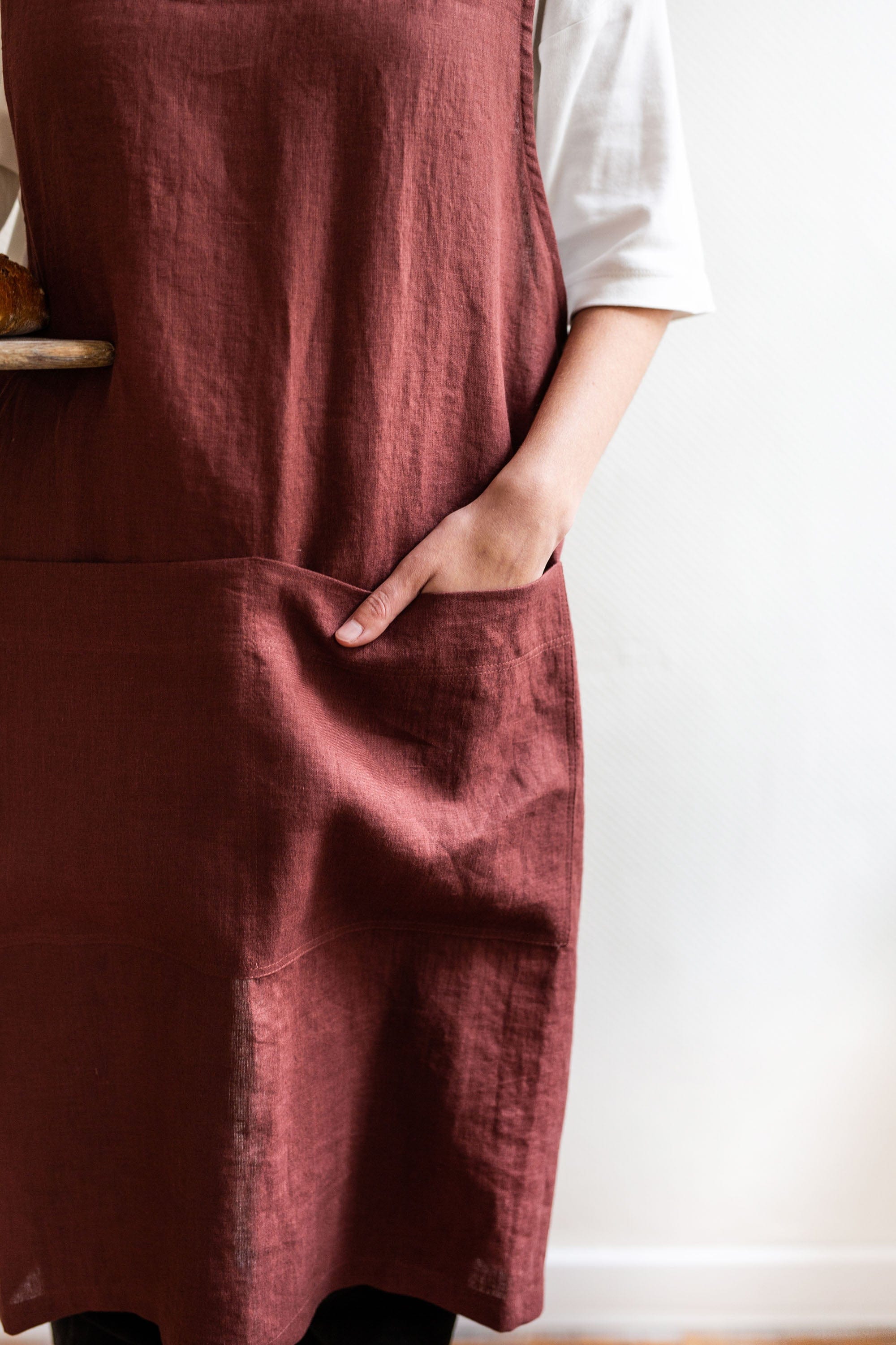 Premium Pinafore Linen Apron for Women & Men - Adjustable Straps, Multiple Colors (Beige, Navy, Black) - Kitchen Cooking, Baking, Gardening & Crafting Protective Wear