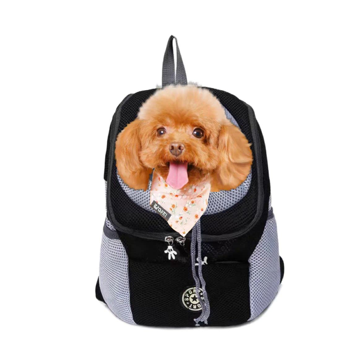 Pet Dog Carrier Backpack - Breathable Front & Back Dog Travel Bag for Small Medium Dogs, Cats & Puppies - Hiking, Camping & Outdoor Adventures (Small, Black)