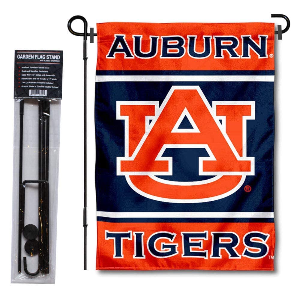 Auburn University Garden Flag Set with Pole Holder - College Flags & Banners for Outdoor Decor, Yard Display, and Game Day Spirit