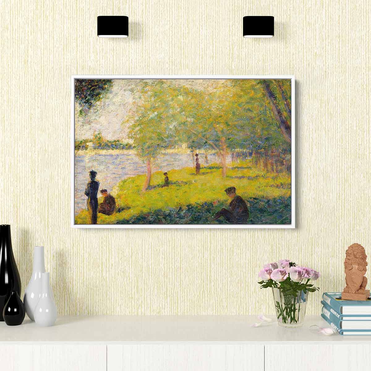 Green Lake Wall Art Canvas Print - Nature Landscape Decor for Living Room, Bedroom & Office - 4831