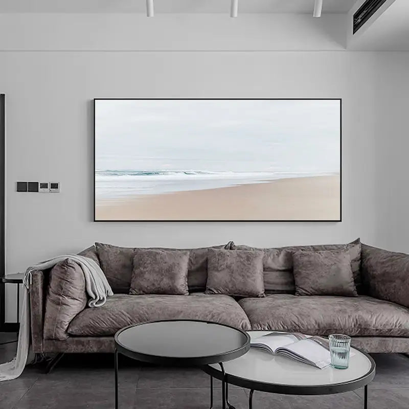 Ocean and Sky Painting #OS 001 - Handmade Canvas Wall Art for Home Decor, Office & Living Room - Coastal Landscape Artwork for Beach House & Bedroom