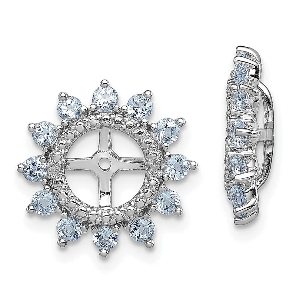 925 Sterling Silver Diamond & Blue Aquamarine Earrings - March Birthstone Jewelry for Women | Elegant Gift for Her | Perfect for Weddings, Anniversaries & Special Occasions
