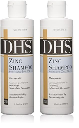 DHS Zinc Shampoo 8 oz for Dandruff & Scalp Care - Pack of 2 (DHS-3798) - Ideal for Daily Use & Sensitive Scalp Relief