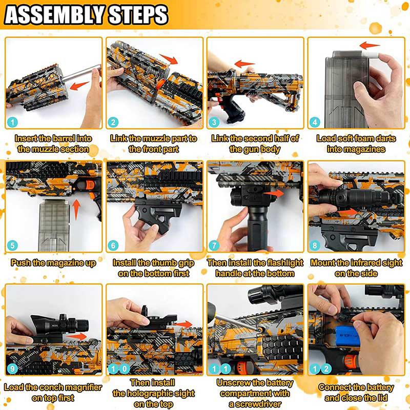 High-Speed V6 Dart Blaster Toy - Fast Firing Foam Dart Gun for Outdoor Play, Nerf Battles & Target Practice - Perfect for Kids, Teens & Adults (200 FPS)