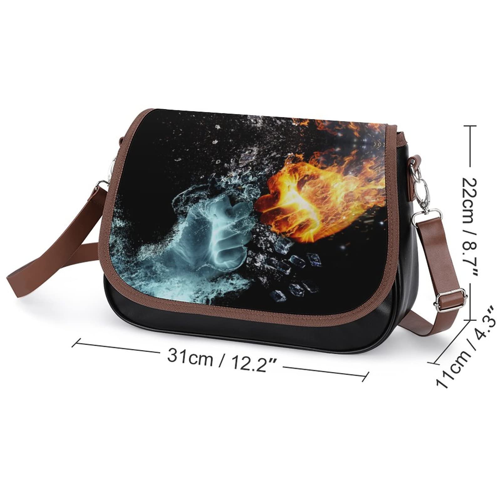 Vintage Leather Crossbody Bag for Women - Stylish Printed Hobo Bag for Daily Use