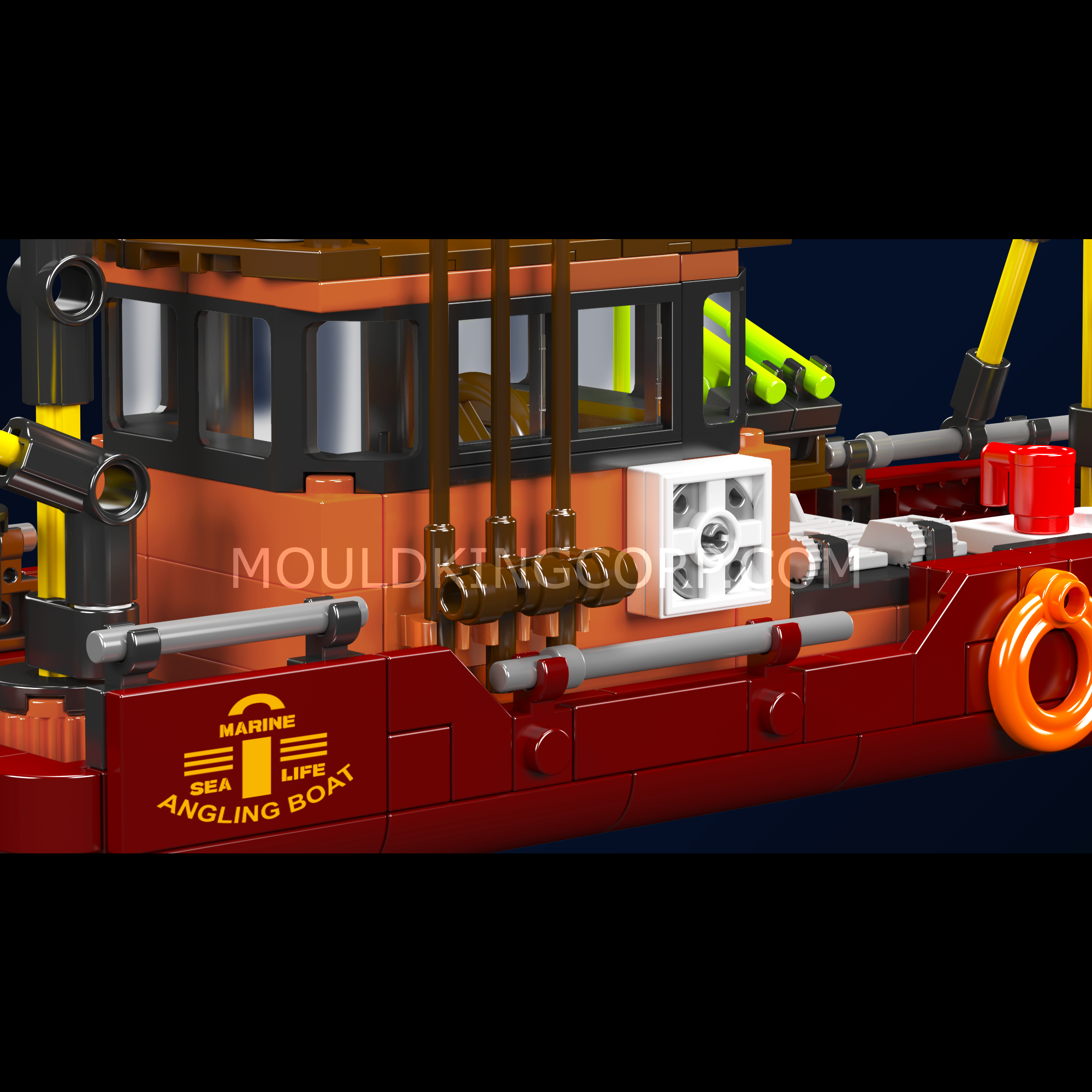 Mould King 10135 Angling Boat Building Blocks Set - 403 Piece STEM Toy for Kids & Adults | Creative Construction Play for Marine Lovers & DIY Enthusiasts | Perfect for Birthday Gifts, Classroom Activities & Family Bonding Time