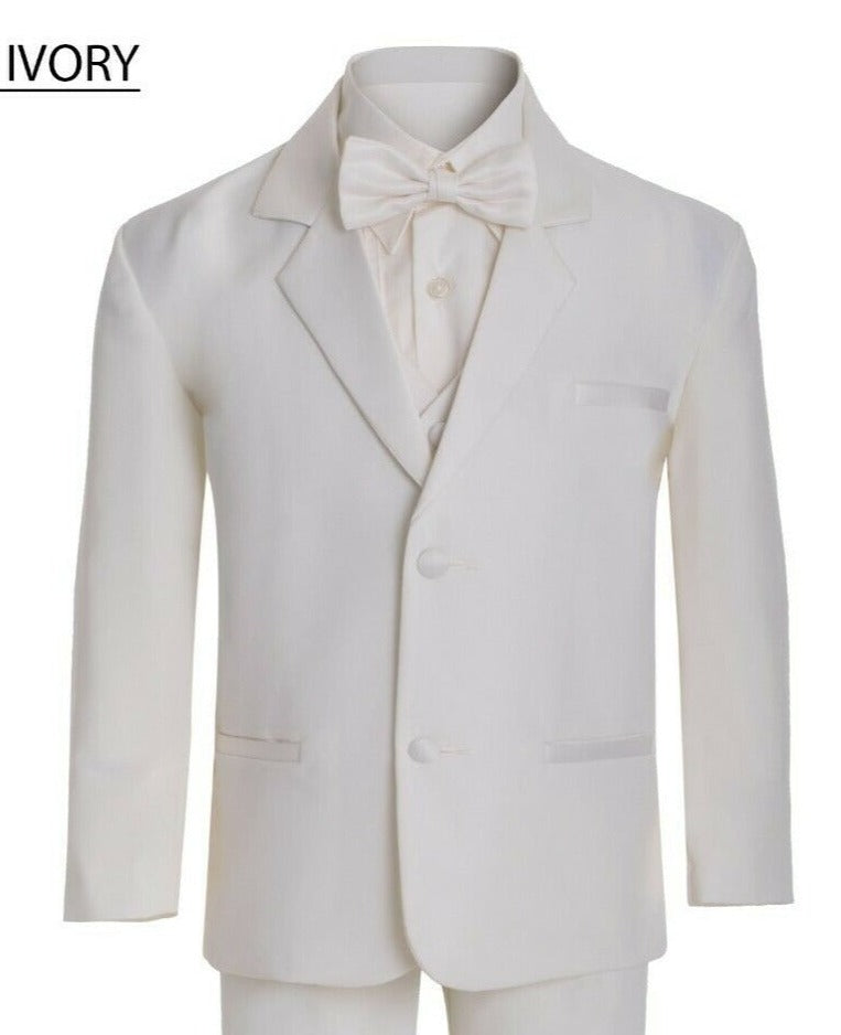 Boys Ivory Tuxedo Suit - Classic Formal Wear for Weddings, Parties & Special Occasions | Premium Quality Kids Dress Suit