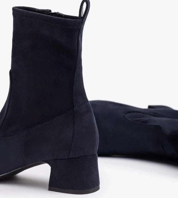 UNISA Women's Navy Suede Ankle Boots - Langley Comfortable Low Heel Chelsea Booties for Fall & Winter | Casual Outfits, Office Wear, Date Night Shoes