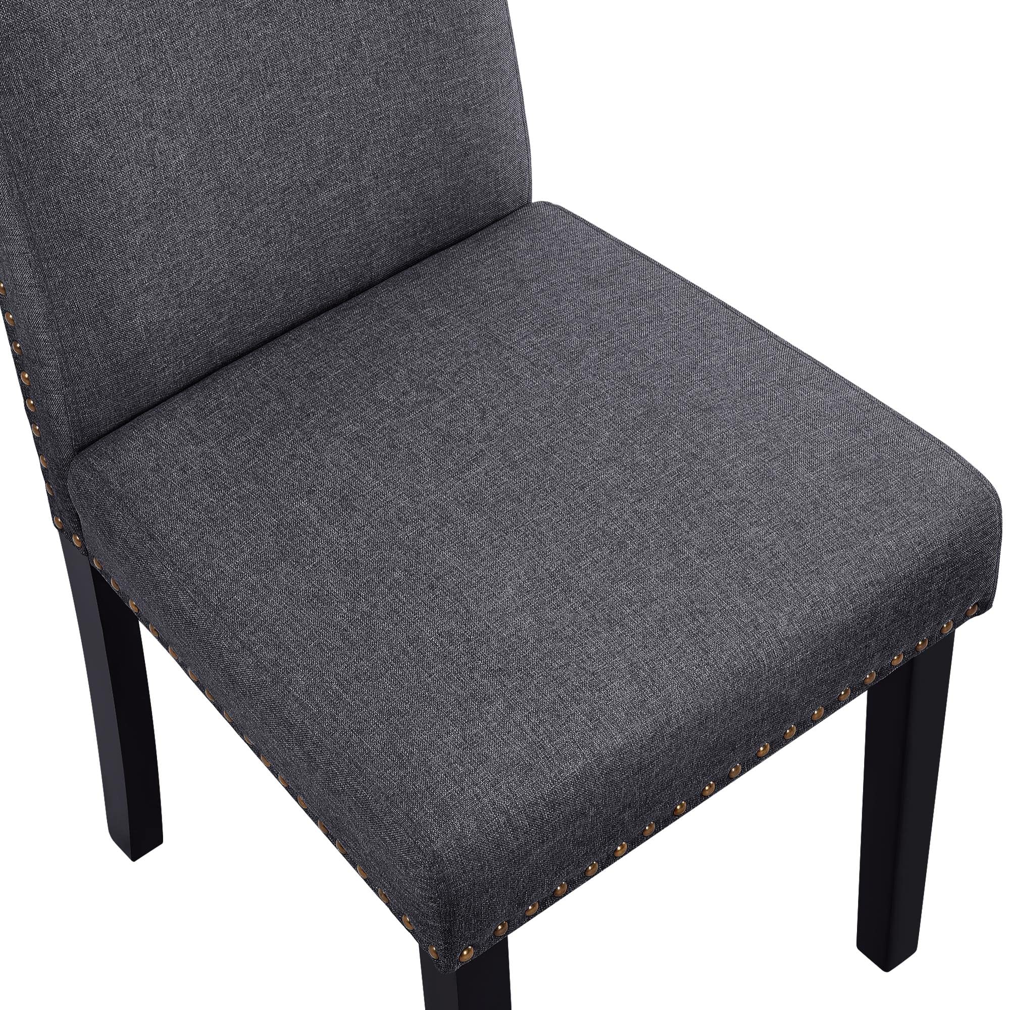 Yaheetech 2-Pack Dark Gray Armless Dining Chairs - Rubber Wood Legs & Non-Woven Fabric Upholstery for Kitchen, Living Room, Hotel, Wedding, Lounge & Reception Areas | Modern Comfort Seating for Home & Commercial Use
