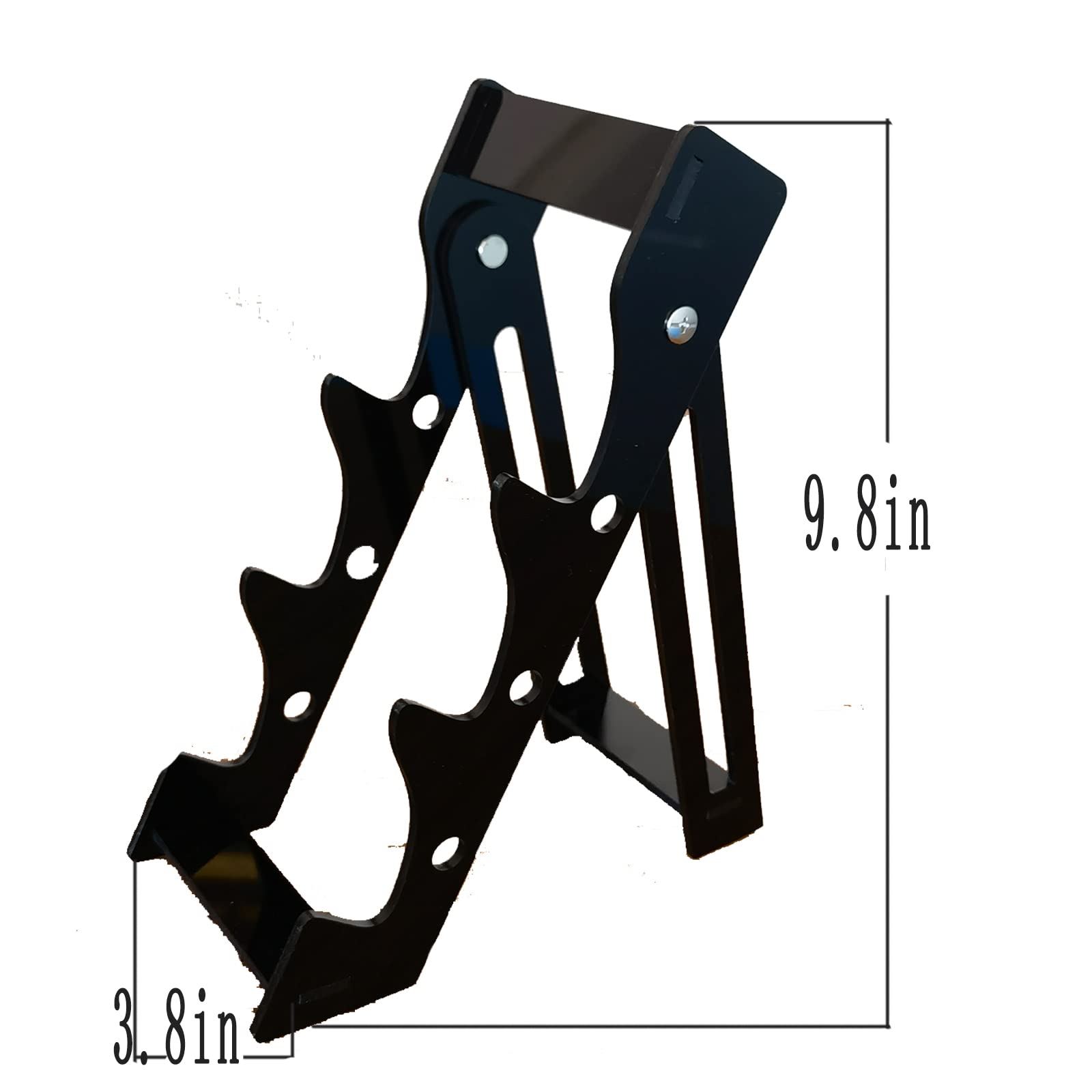 2-Pack Black Acrylic Knife Display Stand (9.8×3.8 Inch) - Foldable & Durable for Kitchen, Restaurant, or Retail Store Countertop Organization