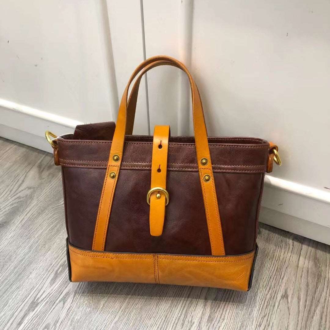 Premium Italian Leather Work Tote Bag for Women - Professional Office Briefcase, Laptop Bag & Business Travel Carryall - Perfect for Commuting, Meetings & Daily Use