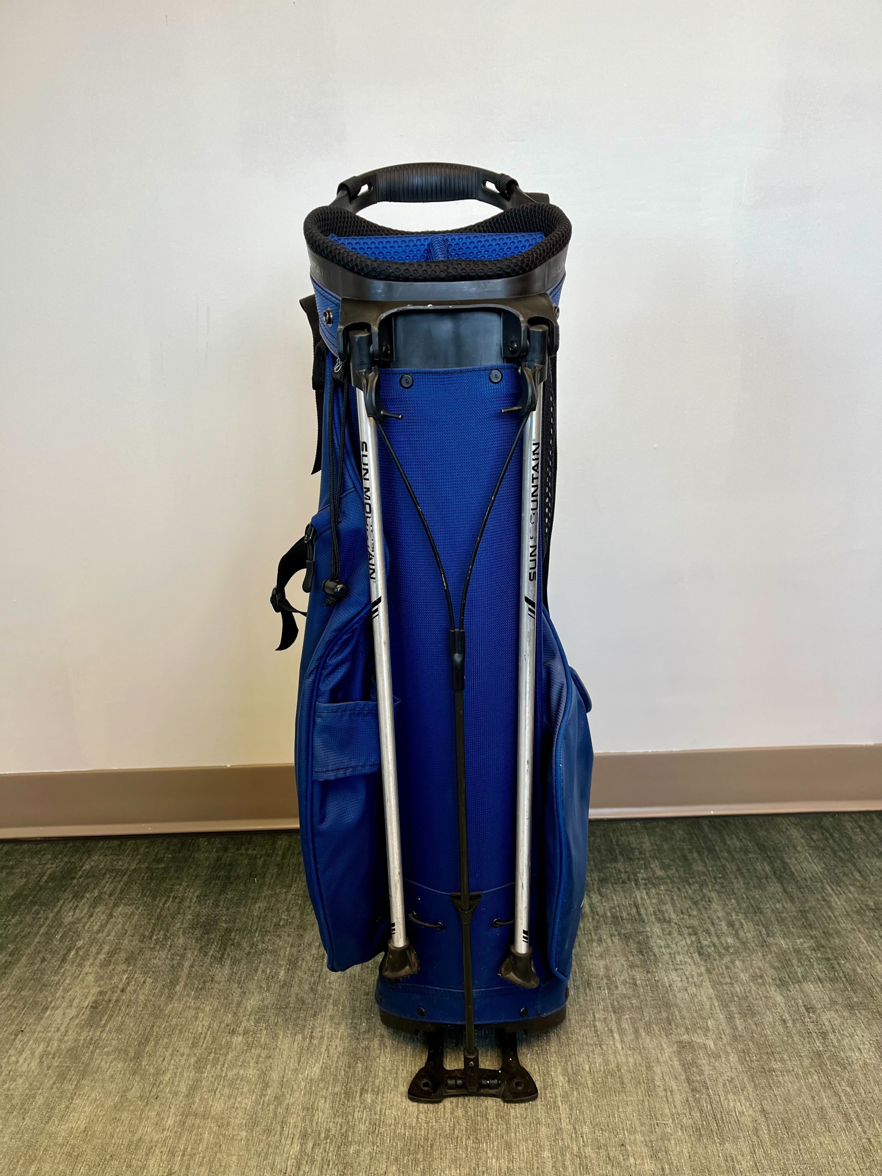 Sun Mountain CCV Logo Golf Carry Bag - Blue 3 Divider/4 Pocket with Adjustable Strap - Perfect for Golf Courses & Driving Range Practice