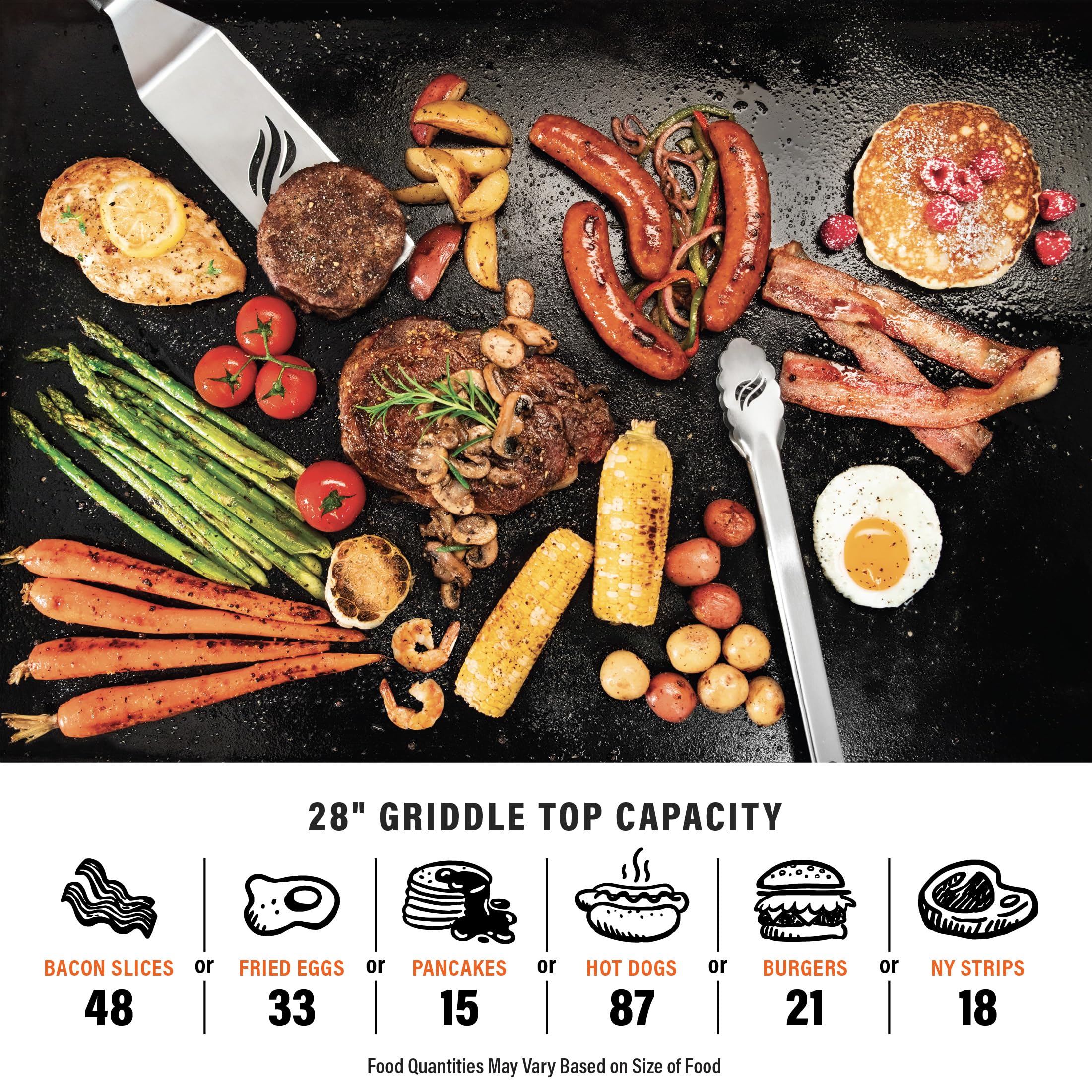 Blackstone 28 Inch Flat Top Gas Grill Griddle with 2 Burner, Propane-Powered Outdoor Cooking Station with Rear Grease Management System – Perfect for Camping, Backyard BBQs, and Tailgating (Model 1517)