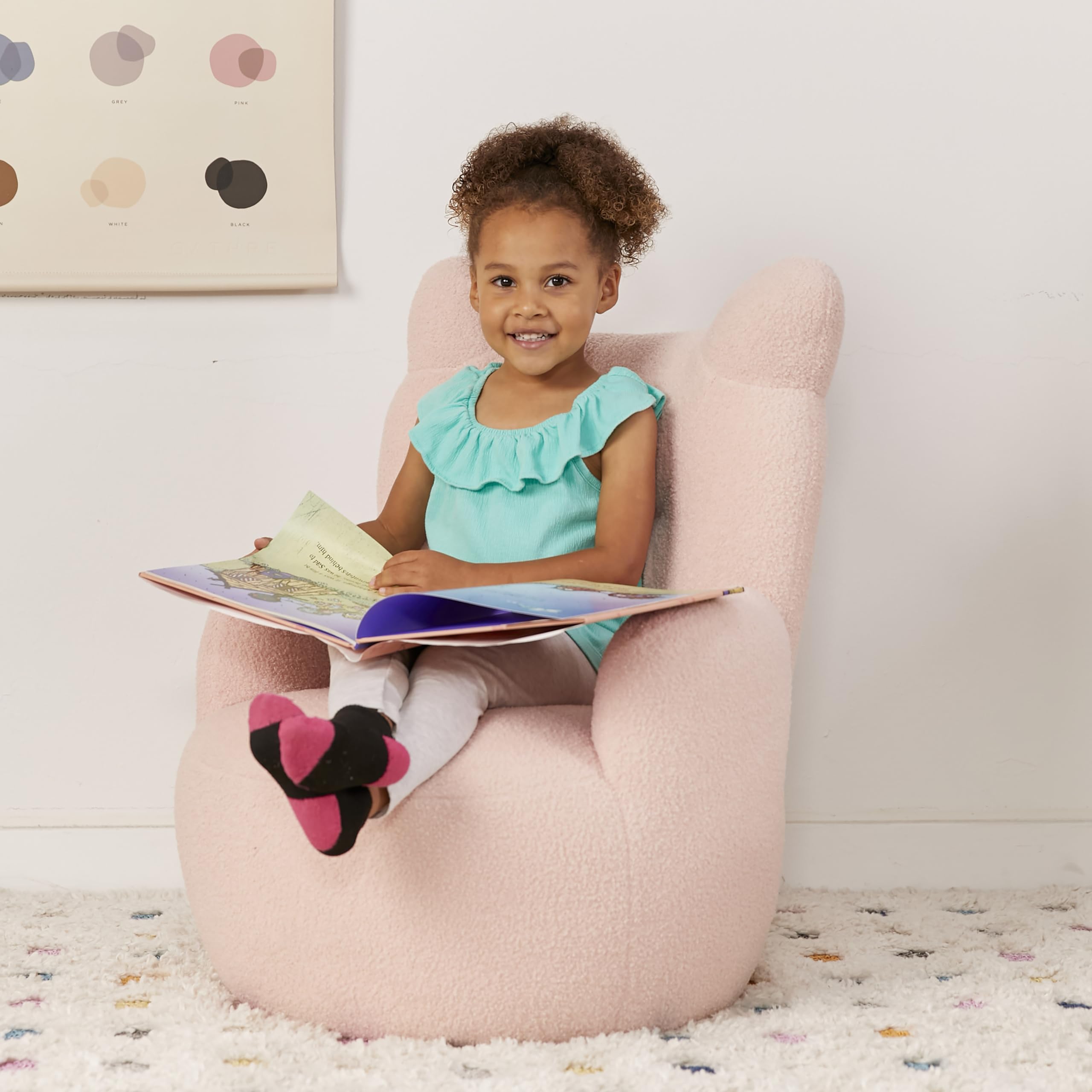 ECR4Kids Soft and Cozy Teddy Bear Chair for Kids - Pink Plush Children's Furniture for Playroom, Bedroom, or Reading Nook - Perfect Toddler Seat for Relaxing and Playtime