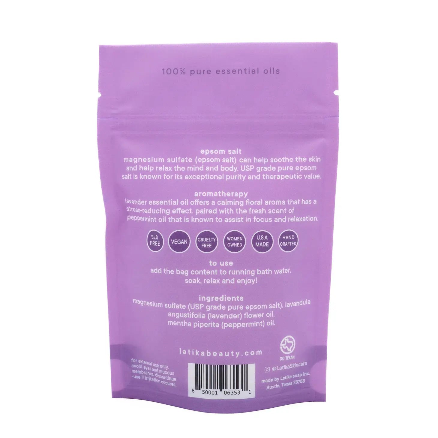 Latika Calm Bath Soak - Relaxing Lavender & Eucalyptus Essential Oil Blend for Stress Relief & Better Sleep - Perfect for Spa Nights & Self-Care Routines