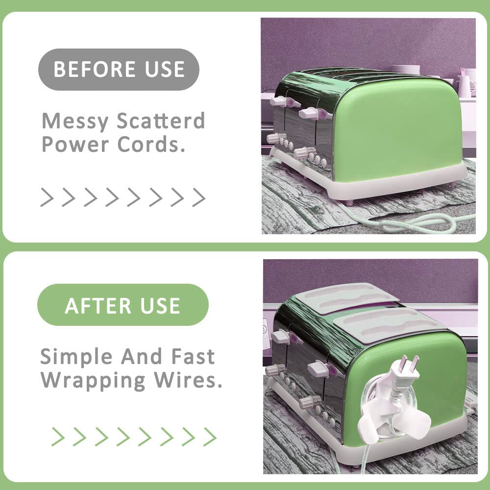 2 Pack Cord Organizer for Kitchen Appliances - Cable Wrap Holder for Mixer, Coffee Maker, Air Fryer - Keep Countertops Tidy & Safe (Perfect for Small Spaces & Home Organization)