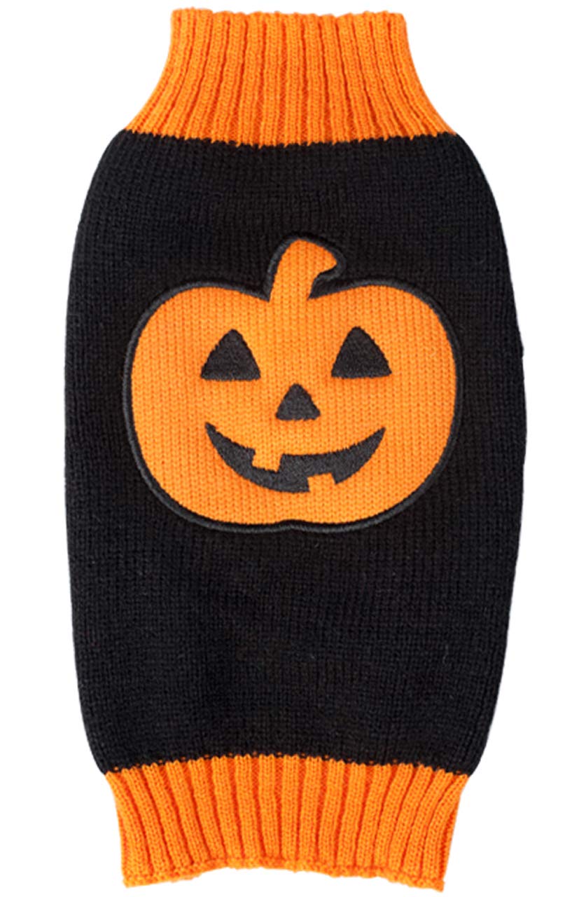 Halloween Pumpkin Cat & Dog Sweater - Cozy Knit Pet Apparel for Small & Large Dogs - Cute Fall & Winter Dog Clothes for Costume Parties, Photo Shoots & Outdoor Adventures