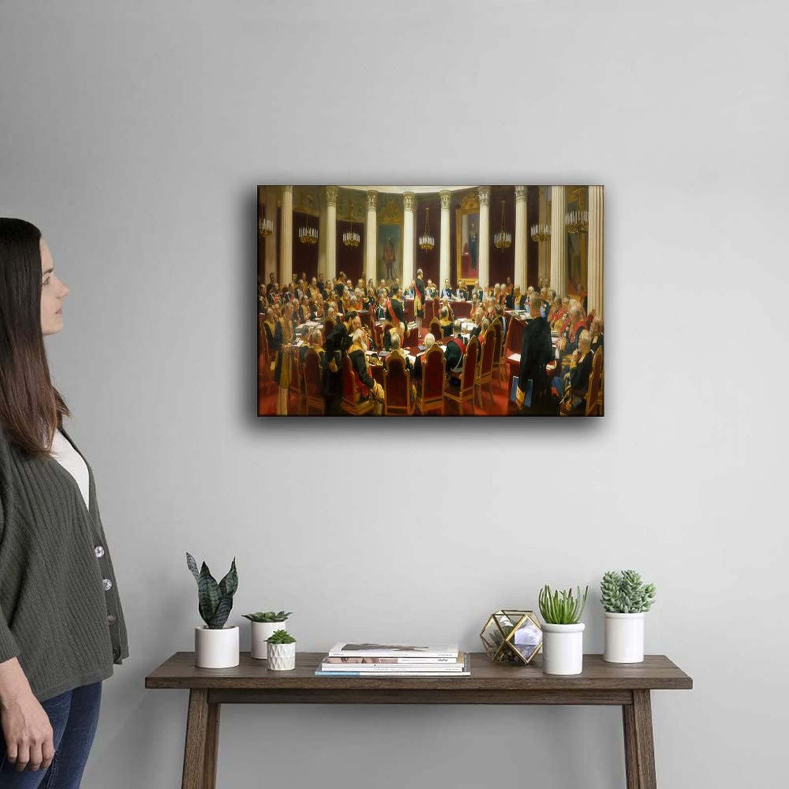 Ilya Repin's 25 Masterpieces - The State Council Meeting 1901 Canvas Wall Art | 16x24 Inch (40x60cm) | Living Room & Bedroom Decor | Perfect for Home, Office & Art Gallery Display