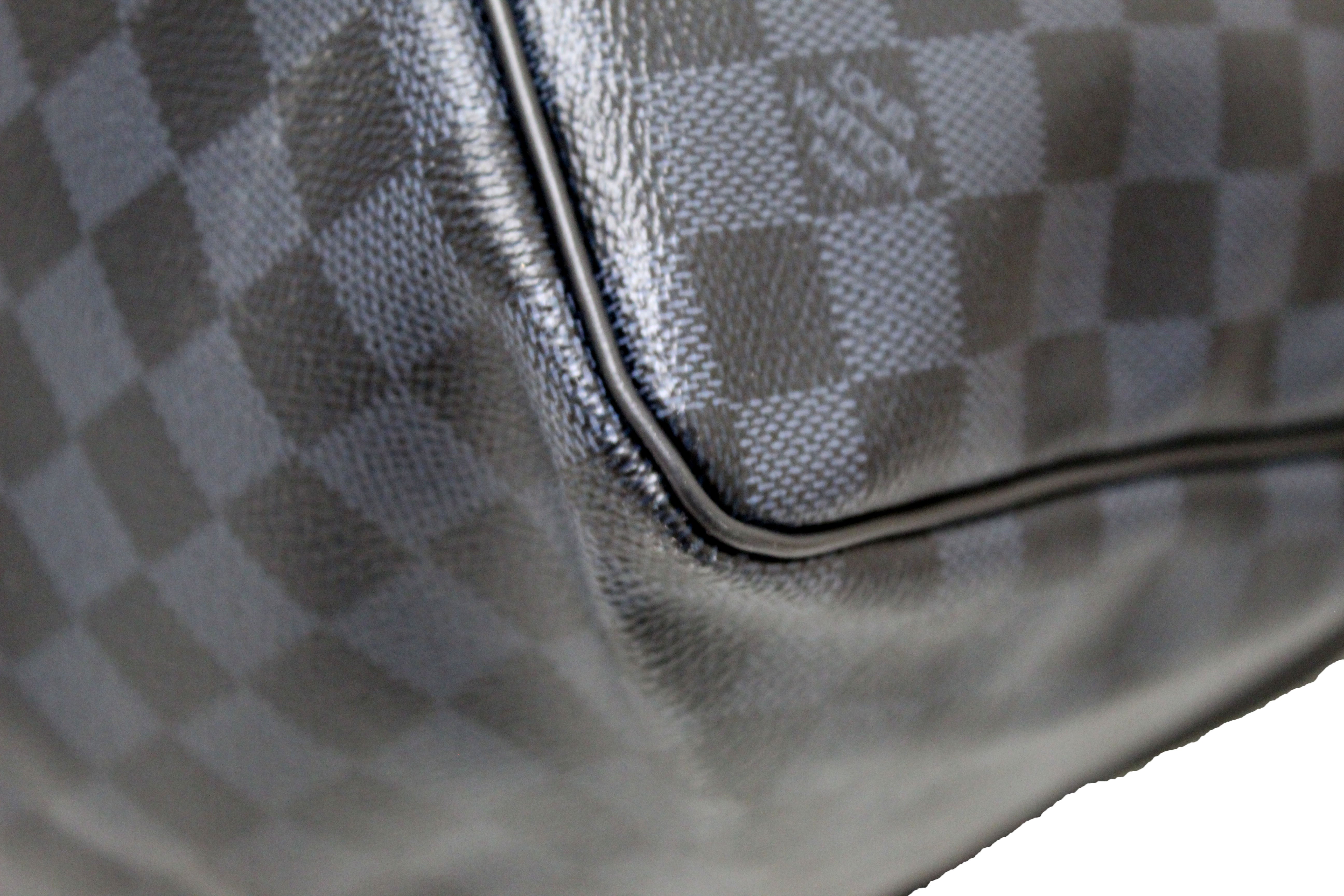 Authentic Louis Vuitton Damier Graphite Blue Coba Keepall Bandoulière 55 Travel Duffle Bag - Stylish Carry-On Luggage for Business Trips & Weekend Getaways
