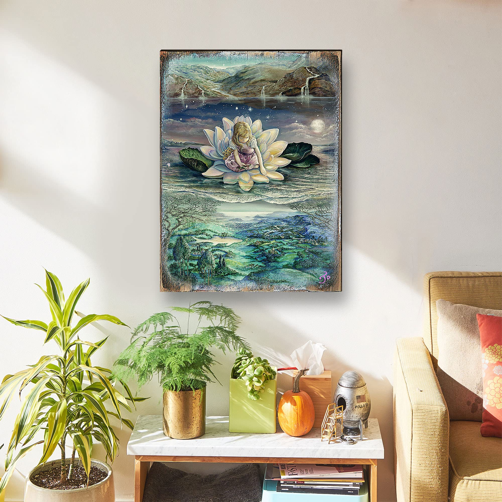 Josephine Wall Horizons Wood Wall Art - Hand Painted Canvas Print for Living Room, Bedroom & Home Decor - Unique Fantasy Artwork for Gifts & Interior Design