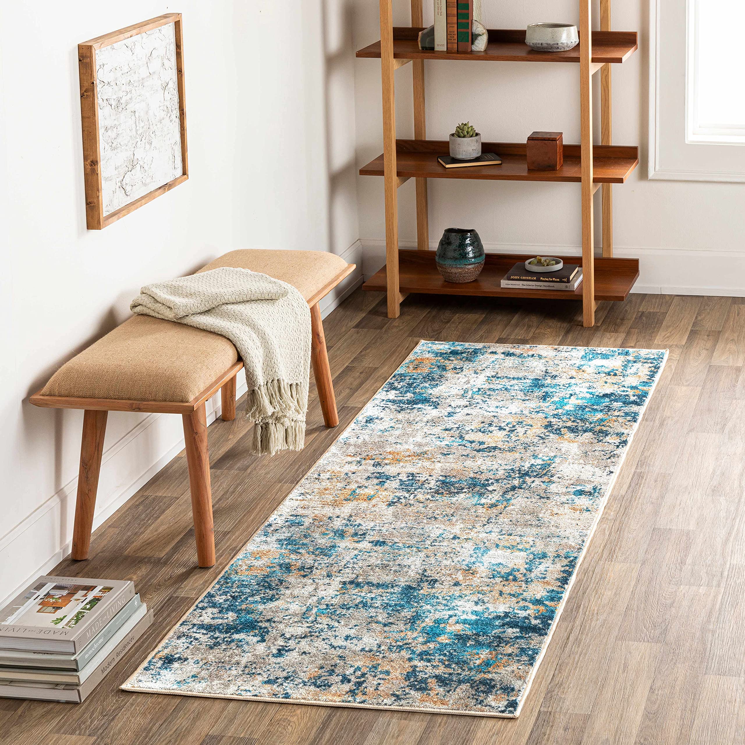 Hauteloom Kabarnet Machine Washable Area Rug - Blue, Brown, Red - 7'10