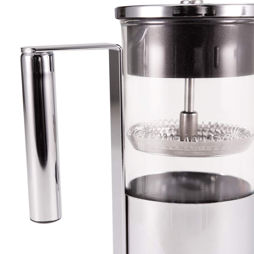 Premium 2-Cup Borosilicate French Press Coffee Maker (10oz) - Durable Glass, Heat-Resistant & Ergonomic Handle for Perfect Brewing - Ideal for Home, Office & Camping Use