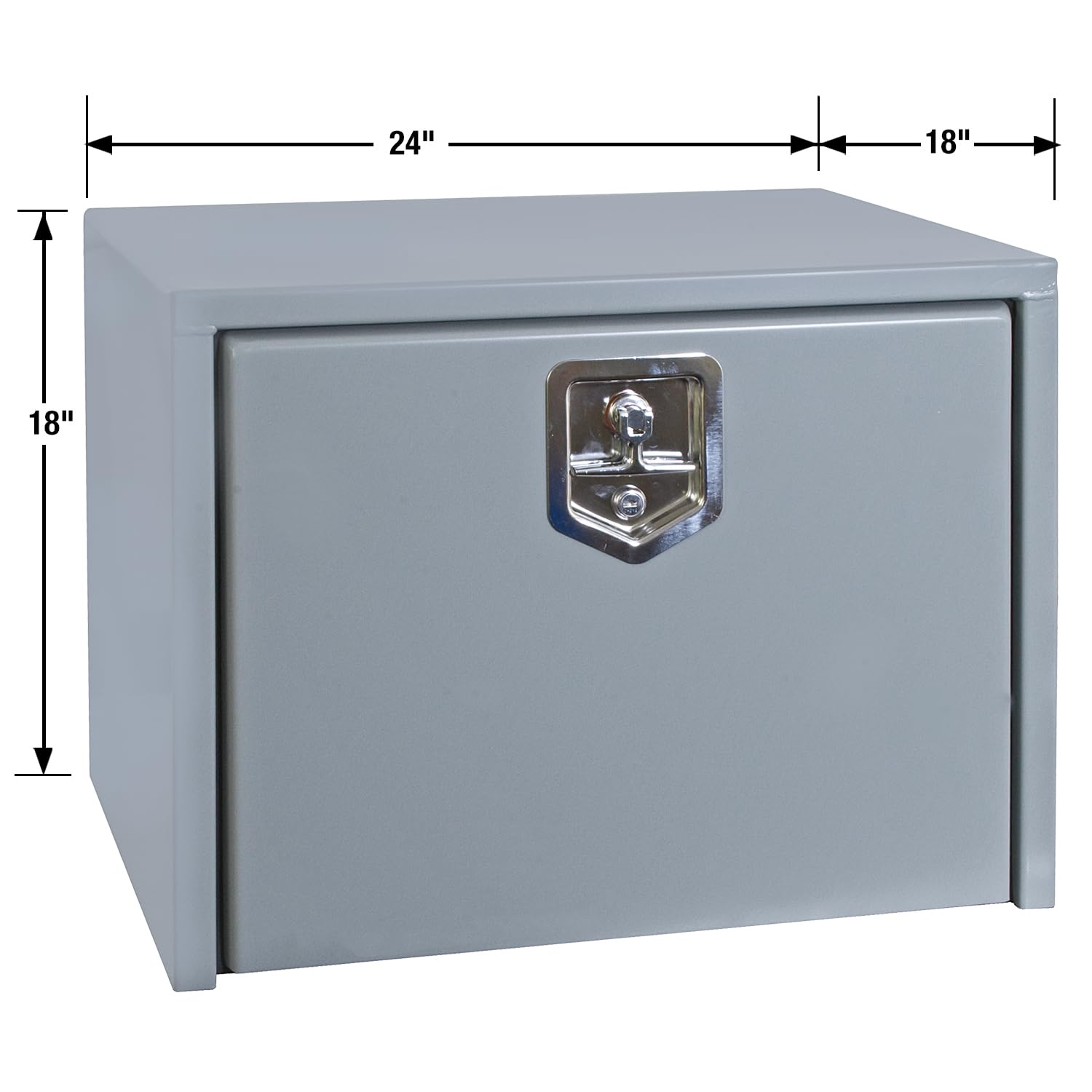 Buyers Products 1702900 Primed Steel Underbody Truck Tool Box - 18x18x24 Inch Heavy Duty Storage Organizer | Made in USA | Contractor Grade Job Box for Tools & Equipment | Ideal for Work Trucks, Construction Sites & Fleet Vehicles